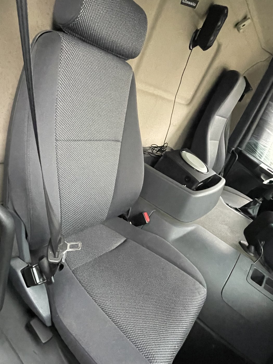 Fotel kierowcy w kabinie Scania symulatora AutoSim AS1300